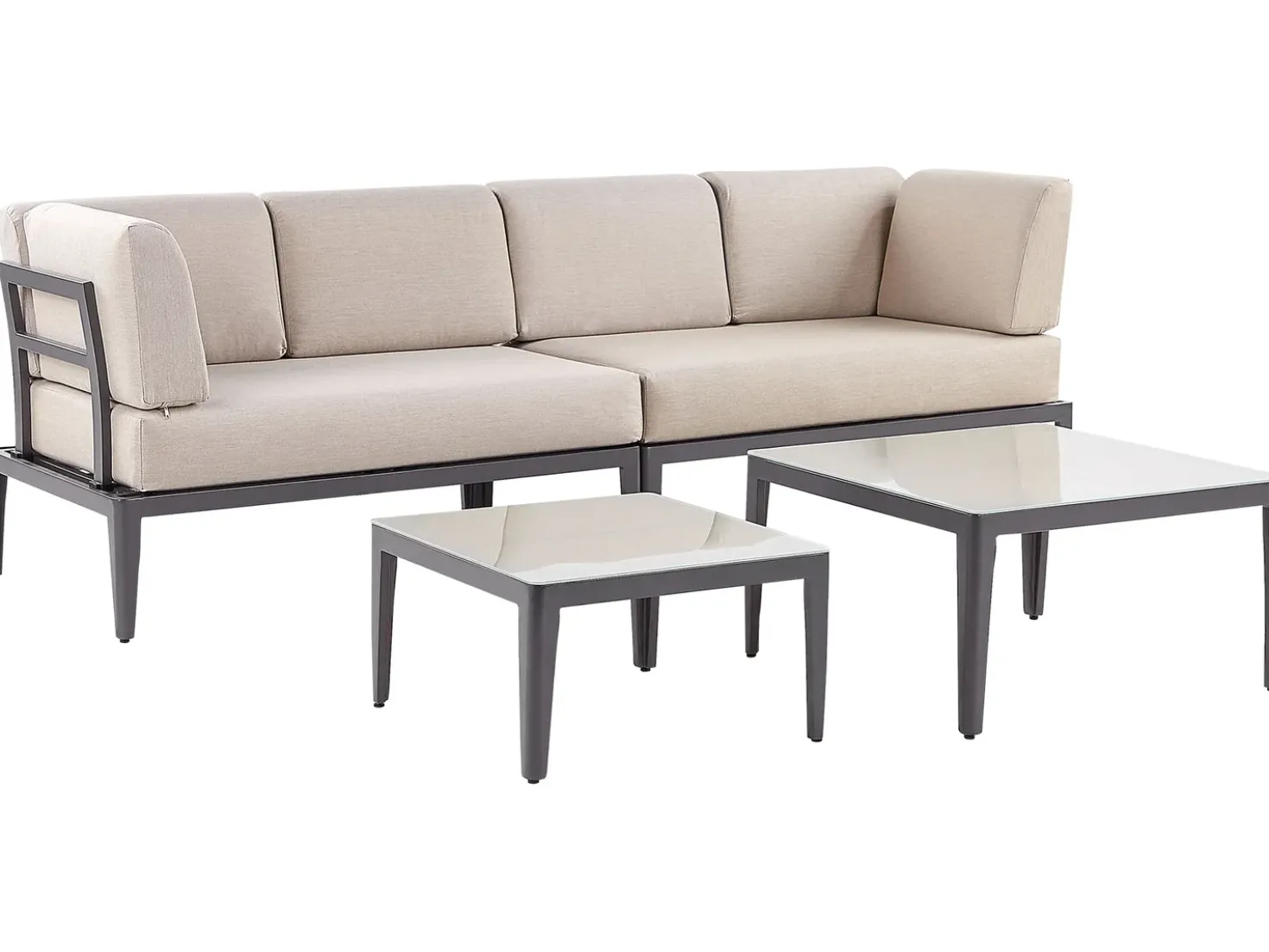 Set di divani angolari da giardino 6 posti RIMA III Lato Sinistro Modulare Metallo Beige