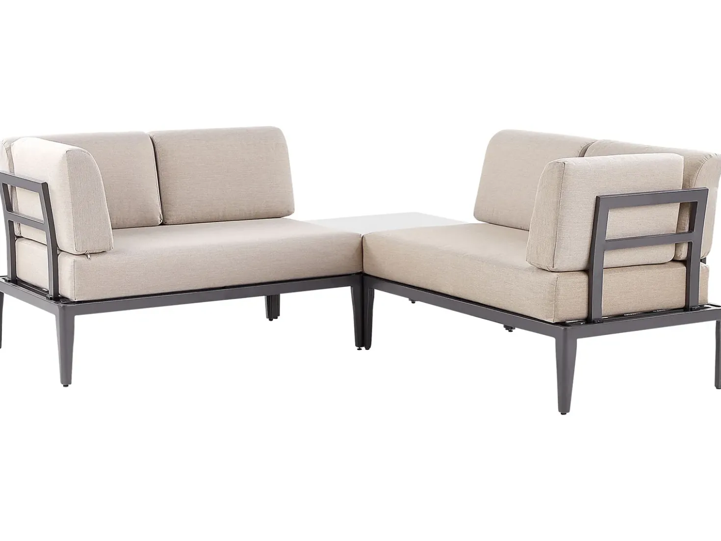 Set di divani angolari da giardino 6 posti RIMA III Lato Sinistro Modulare Metallo Beige