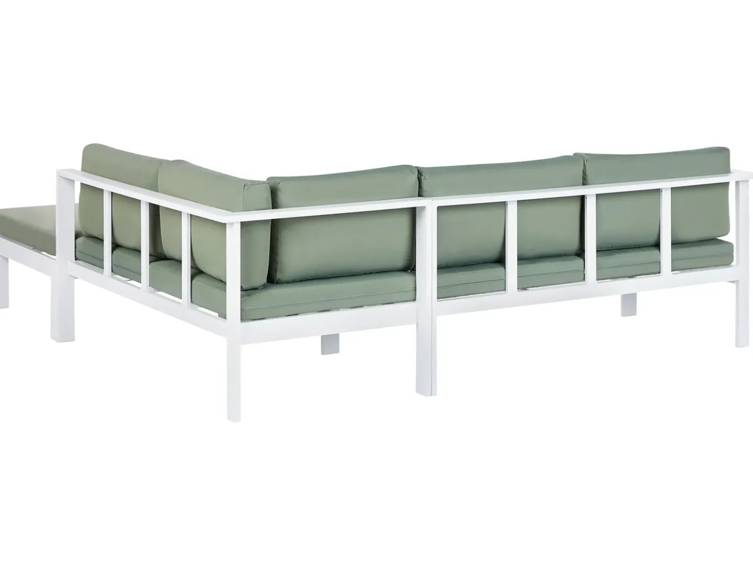 Set di divani angolari da giardino 5 posti MESSINA Lato Sinistro Metallo Verde