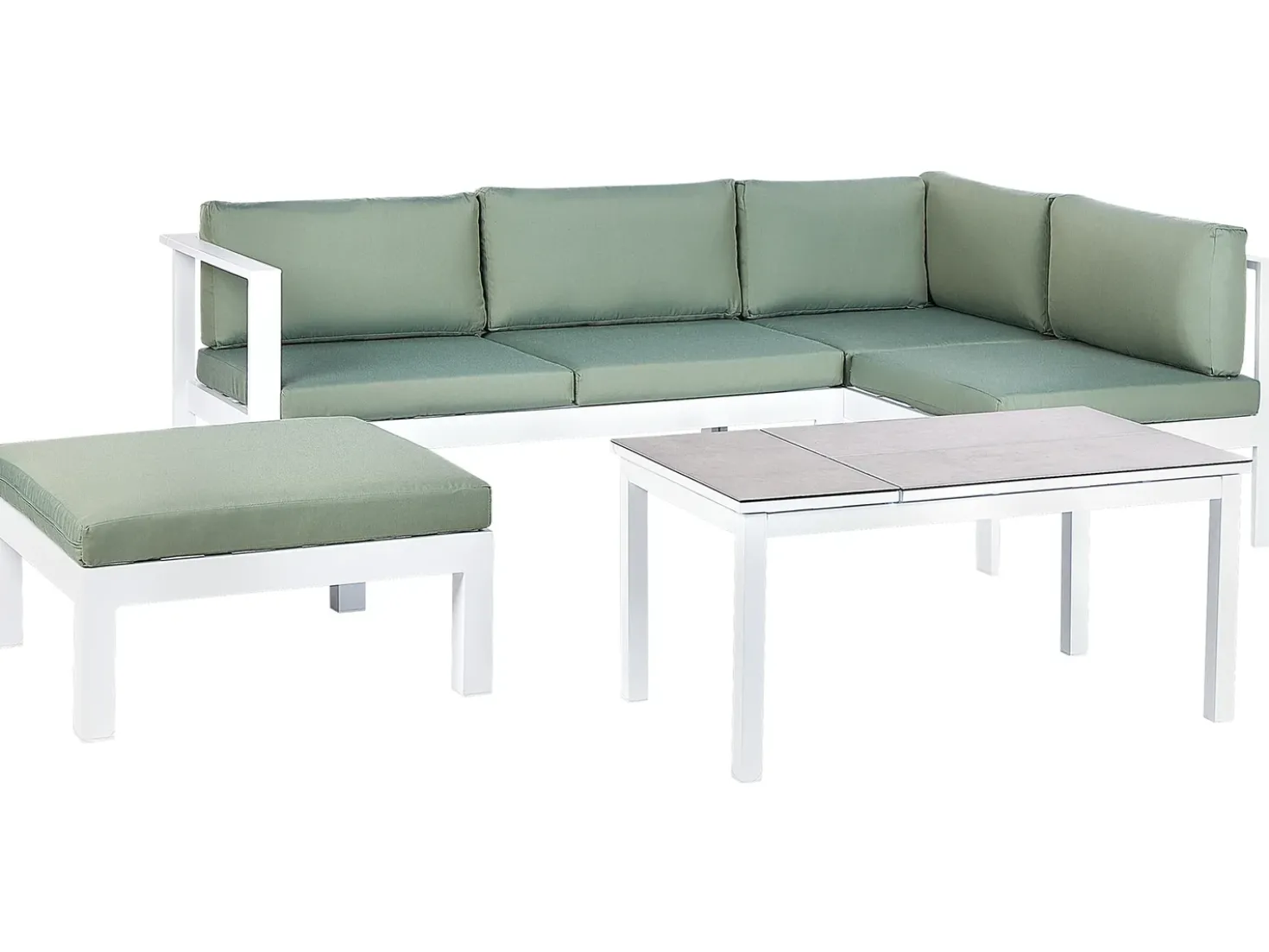 Set di divani angolari da giardino 5 posti MESSINA Lato Sinistro Metallo Verde