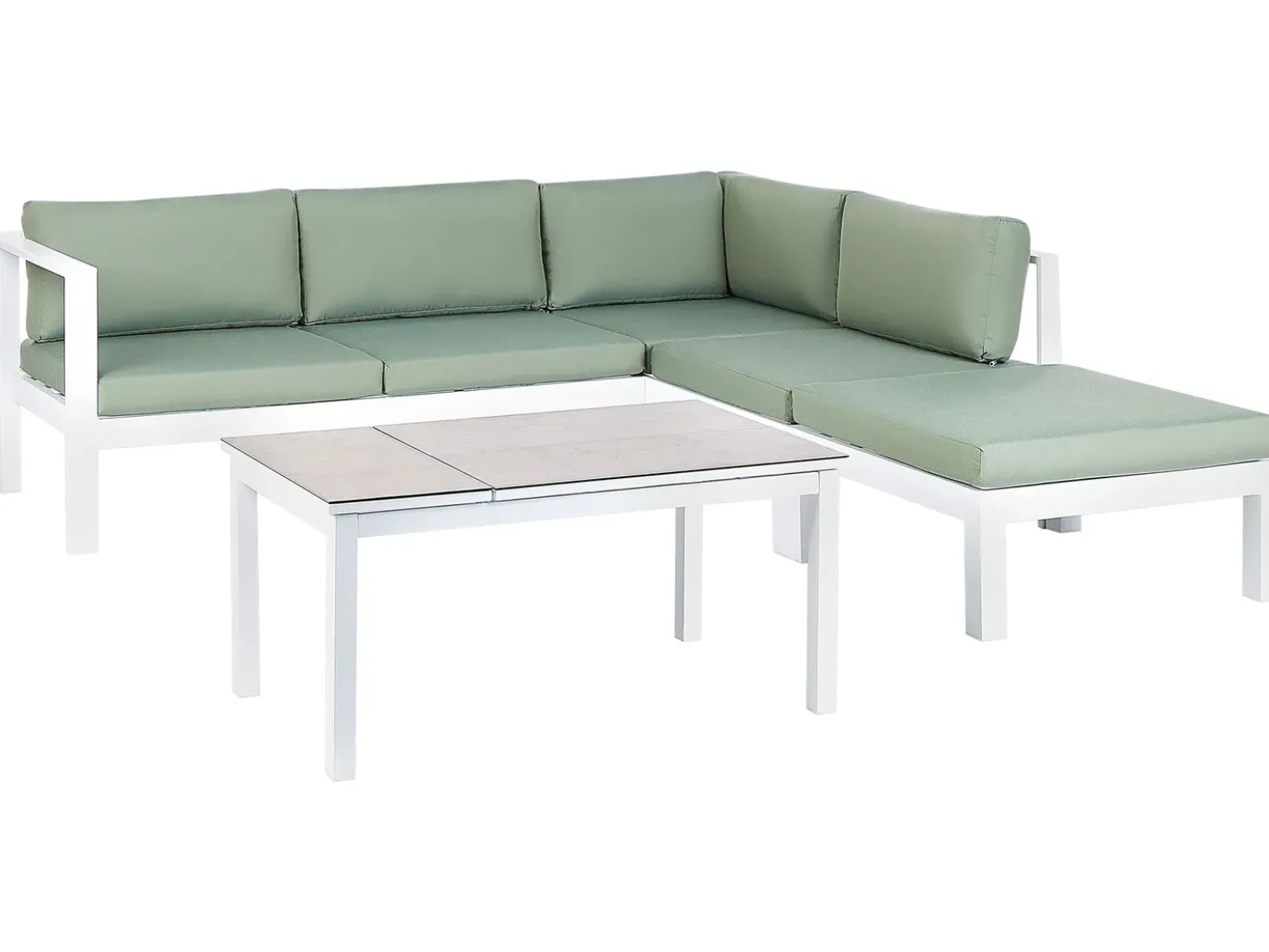 Set di divani angolari da giardino 5 posti MESSINA Lato Sinistro Metallo Verde