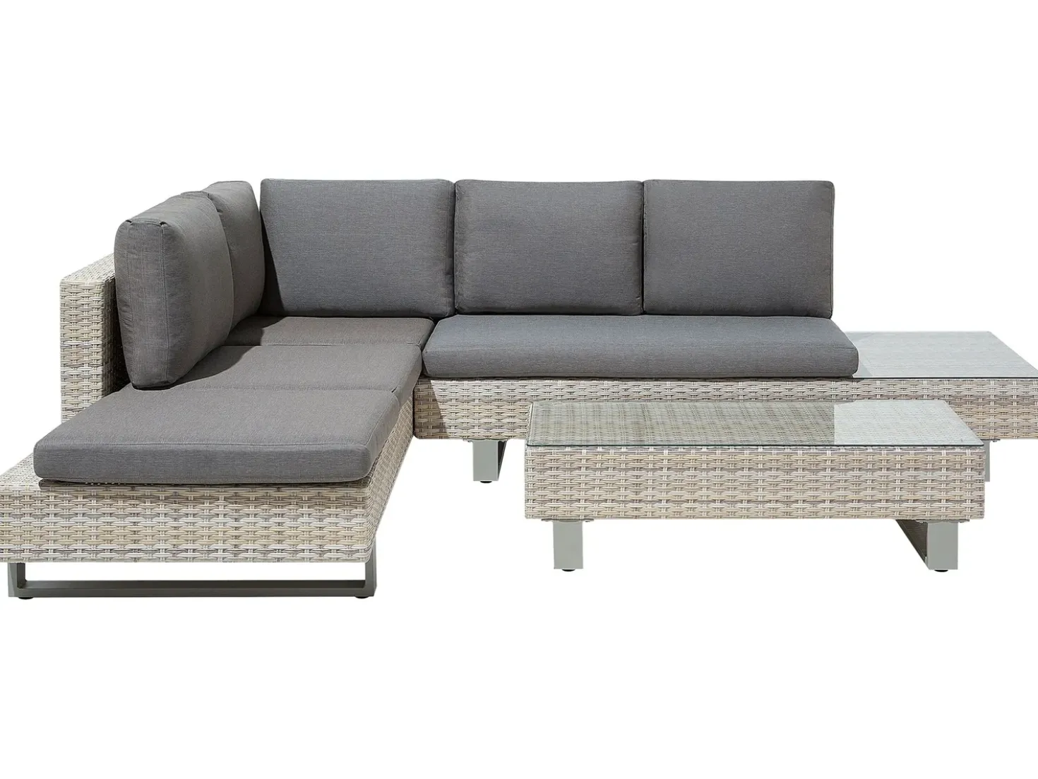 Set di divani angolari da giardino 5 posti LANCIANO Lato destro Rattan sintetico (PE) Grigio