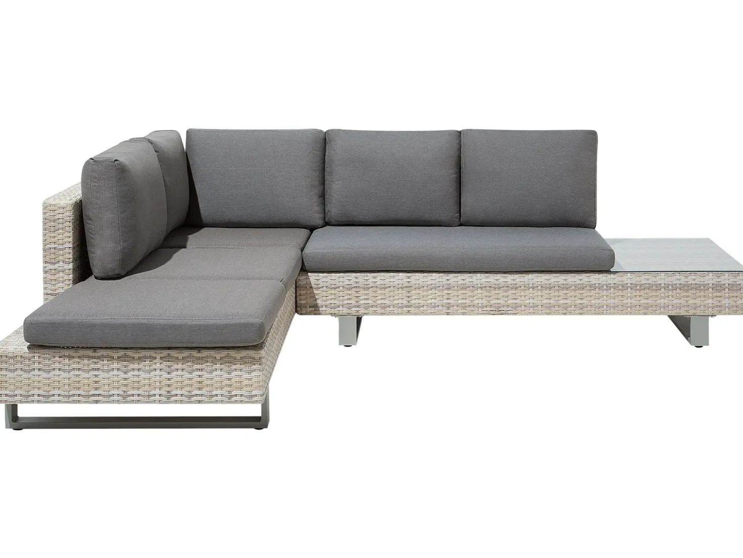 Set di divani angolari da giardino 5 posti LANCIANO Lato destro Rattan sintetico (PE) Grigio