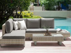 Set di divani angolari da giardino 5 posti LANCIANO Lato destro Rattan sintetico (PE) Grigio