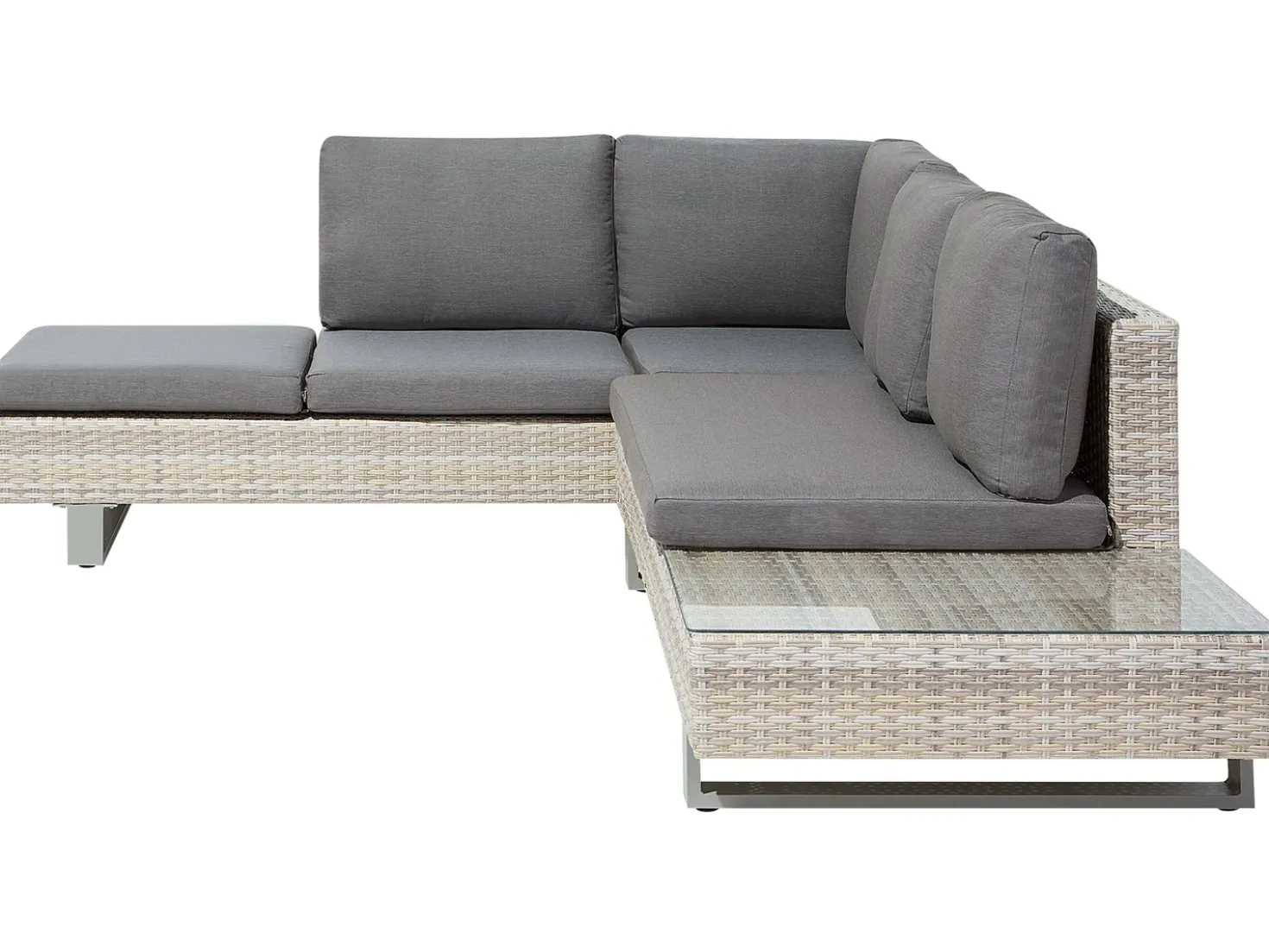 Set di divani angolari da giardino 5 posti LANCIANO Lato destro Rattan sintetico (PE) Grigio