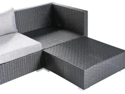 Set di divani angolari da giardino 4 posti SANO Lato Sinistro Rattan sintetico (PE) Nero