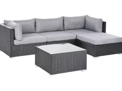 Set di divani angolari da giardino 4 posti SANO Lato Sinistro Rattan sintetico (PE) Nero
