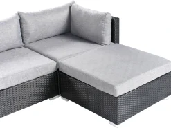Set di divani angolari da giardino 4 posti SANO Lato Sinistro Rattan sintetico (PE) Nero