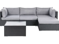 Set di divani angolari da giardino 4 posti SANO Lato Sinistro Rattan sintetico (PE) Nero