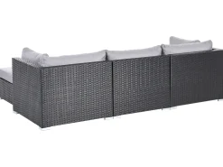 Set di divani angolari da giardino 4 posti SANO Lato Sinistro Rattan sintetico (PE) Nero