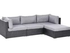 Set di divani angolari da giardino 4 posti SANO Lato Sinistro Rattan sintetico (PE) Nero