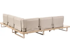 Set di divani angolari da giardino 5 posti MYKONOS Lato destro Legno di acacia certificato Tortora