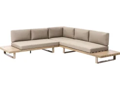 Set di divani angolari da giardino 5 posti MYKONOS Lato destro Legno di acacia certificato Tortora