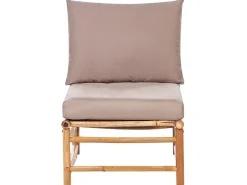 Set di divani angolari da giardino 4 posti CERRETO Lato Sinistro Bambù Tortora