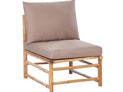 Set di divani angolari da giardino 4 posti CERRETO Lato Sinistro Bambù Tortora