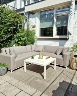 Set di divani angolari da giardino 5 posti BELIZE Lato destro Modulare Beige