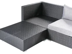 Set di divani angolari da giardino 4 posti SANO Lato destro Rattan sintetico (PE) Nero