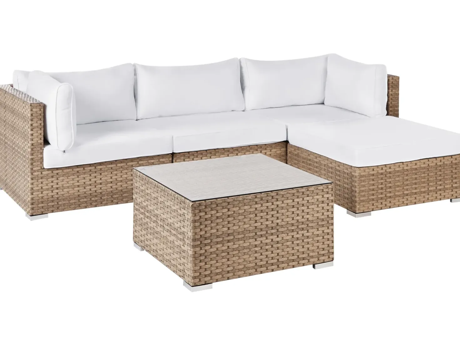 Set di divani angolari da giardino 4 posti SANO Lato Sinistro Modulare Rattan sintetico (PE) Naturale