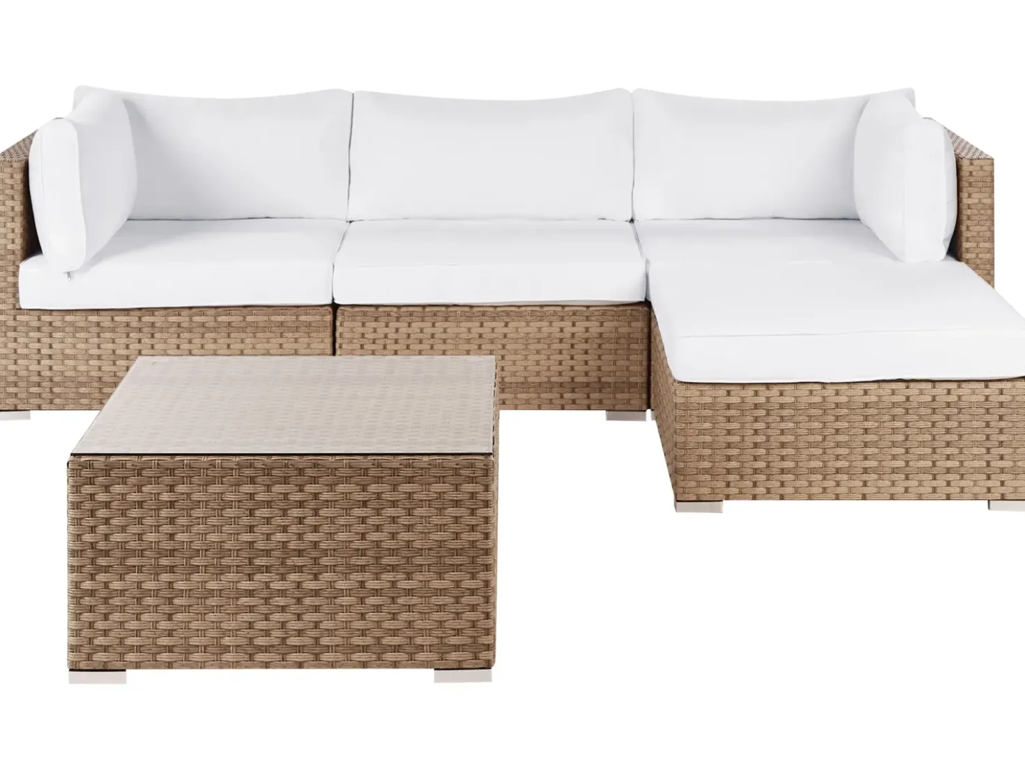 Set di divani angolari da giardino 4 posti SANO Lato Sinistro Modulare Rattan sintetico (PE) Naturale
