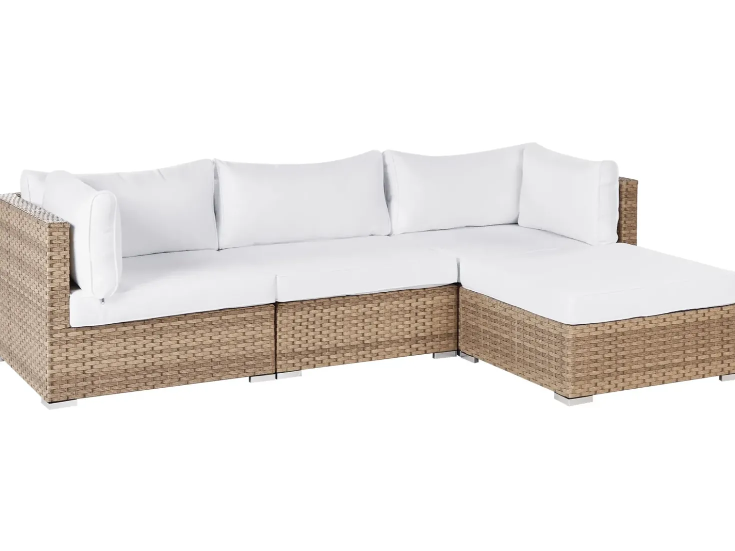 Set di divani angolari da giardino 4 posti SANO Lato Sinistro Modulare Rattan sintetico (PE) Naturale
