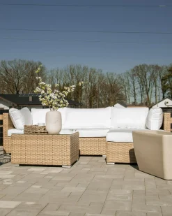 Set di divani angolari da giardino 4 posti SANO Lato Sinistro Modulare Rattan sintetico (PE) Naturale