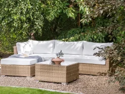 Set di divani angolari da giardino 4 posti SANO Lato destro Modulare Rattan sintetico (PE) Naturale