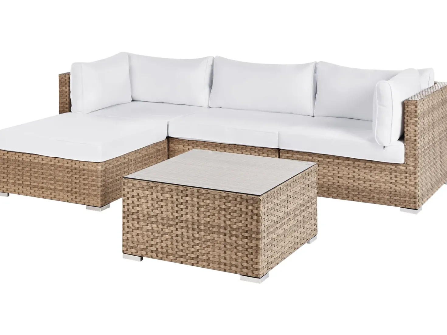 Set di divani angolari da giardino 4 posti SANO Lato destro Modulare Rattan sintetico (PE) Naturale