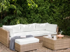 Set di divani angolari da giardino 4 posti SANO Lato destro Modulare Rattan sintetico (PE) Naturale