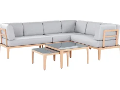 Set di divani angolari da giardino 6 posti RIMA III Lato Sinistro Modulare Metallo Grigio