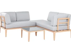 Set di divani angolari da giardino 6 posti RIMA III Lato Sinistro Modulare Metallo Grigio