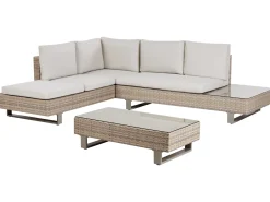 Set di divani angolari da giardino 5 posti LANCIANO Lato destro Rattan sintetico (PE) Bianco sporco