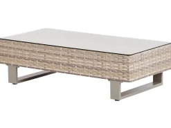 Set di divani angolari da giardino 5 posti LANCIANO Lato destro Rattan sintetico (PE) Bianco sporco