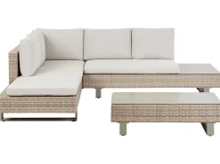 Set di divani angolari da giardino 5 posti LANCIANO Lato destro Rattan sintetico (PE) Bianco sporco