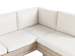 Set di divani angolari da giardino 5 posti LANCIANO Lato destro Rattan sintetico (PE) Bianco sporco