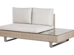 Set di divani angolari da giardino 5 posti LANCIANO Lato destro Rattan sintetico (PE) Bianco sporco