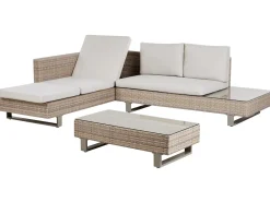 Set di divani angolari da giardino 5 posti LANCIANO Lato destro Rattan sintetico (PE) Bianco sporco