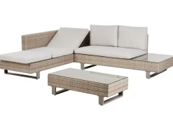 Set di divani angolari da giardino 5 posti LANCIANO Lato destro Rattan sintetico (PE) Bianco sporco