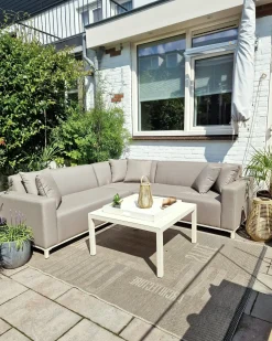 Set di divani angolari da giardino 5 posti BELIZE Lato Sinistro Modulare Beige
