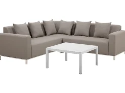 Set di divani angolari da giardino 5 posti BELIZE Lato Sinistro Modulare Beige