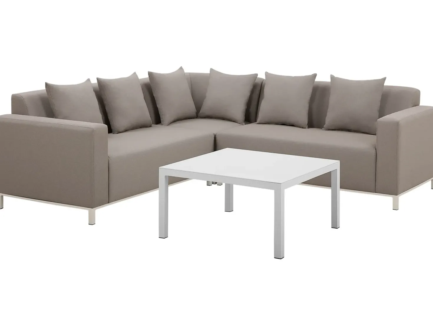 Set di divani angolari da giardino 5 posti BELIZE Lato Sinistro Modulare Beige
