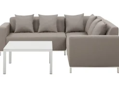 Set di divani angolari da giardino 5 posti BELIZE Lato Sinistro Modulare Beige
