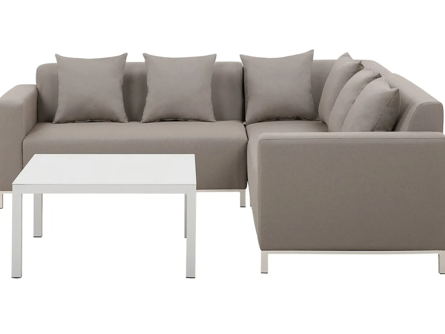 Set di divani angolari da giardino 5 posti BELIZE Lato Sinistro Modulare Beige