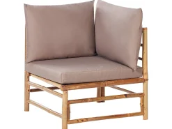 Set di divani angolari da giardino 5 posti CERRETO Lato Sinistro Bambù Tortora