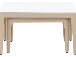 Set di divani angolari da giardino 6 posti RIMA III Lato Sinistro Modulare Metallo Beige chiaro