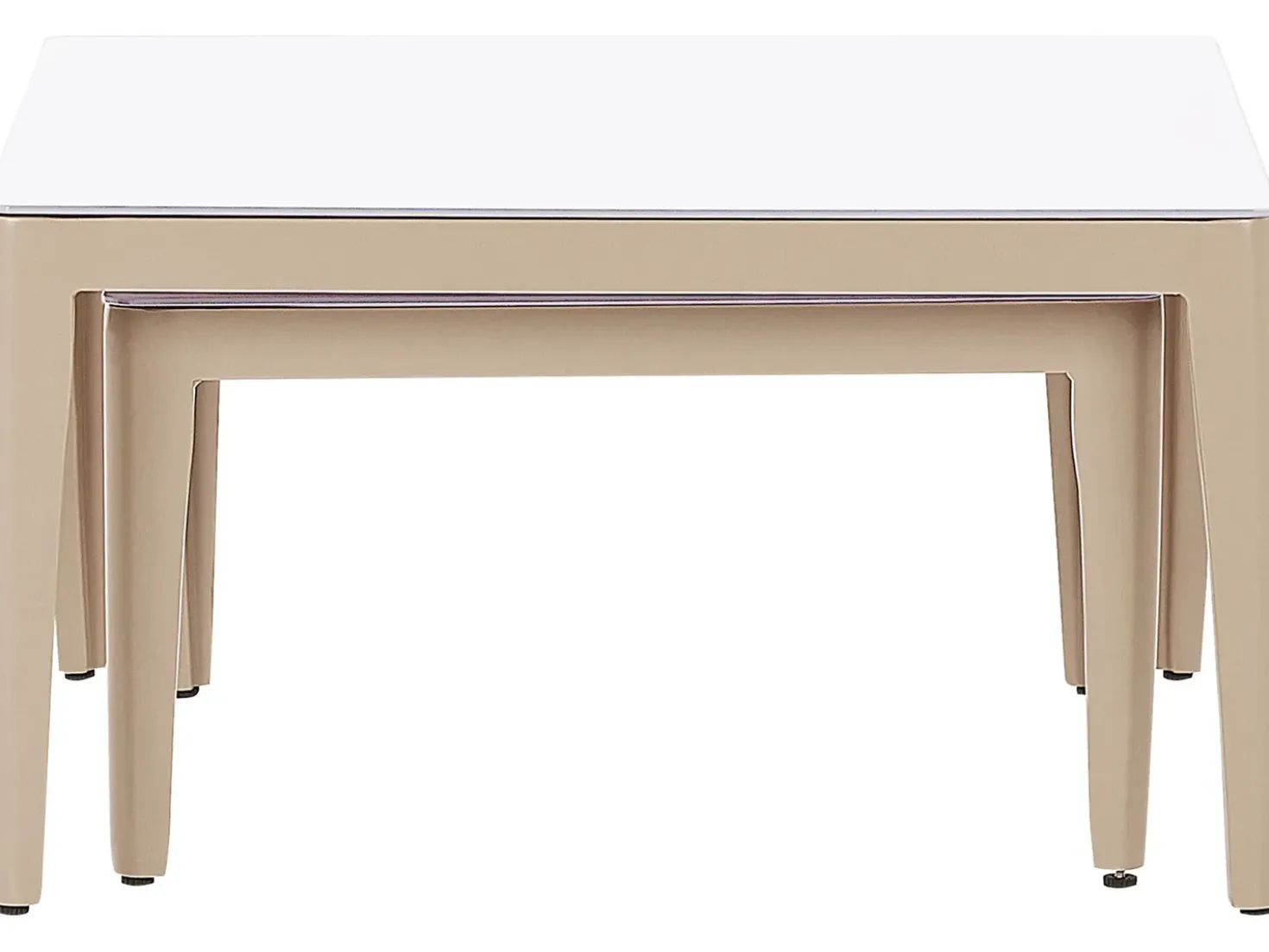 Set di divani angolari da giardino 6 posti RIMA III Lato Sinistro Modulare Metallo Beige chiaro