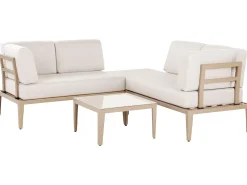 Set di divani angolari da giardino 6 posti RIMA III Lato Sinistro Modulare Metallo Beige chiaro