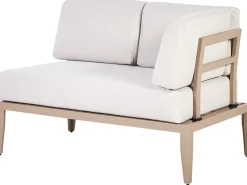 Set di divani angolari da giardino 6 posti RIMA III Lato Sinistro Modulare Metallo Beige chiaro