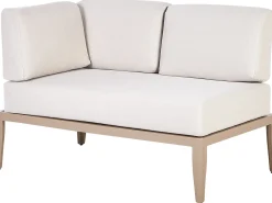 Set di divani angolari da giardino 6 posti RIMA III Lato Sinistro Modulare Metallo Beige chiaro