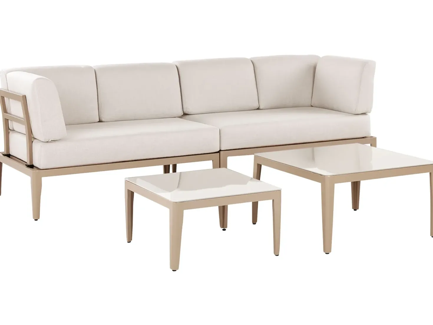 Set di divani angolari da giardino 6 posti RIMA III Lato Sinistro Modulare Metallo Beige chiaro