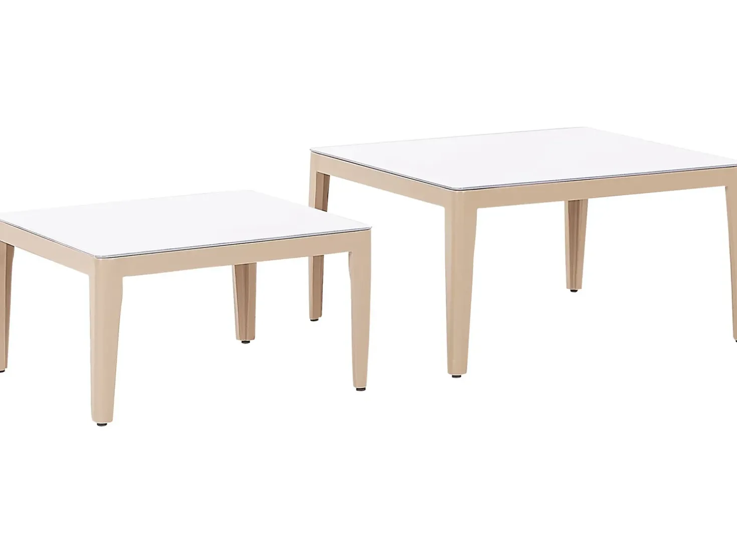 Set di divani angolari da giardino 6 posti RIMA III Lato Sinistro Modulare Metallo Beige chiaro